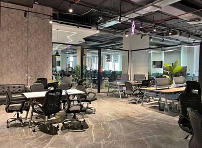 Office For Rent in Park. st Elsheikh Zayed - Space 410SQM - Fully Finished with AC. S