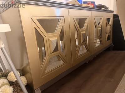 Gold Dining Room Set – 8 Chairs + Mirror & Buffet …. .