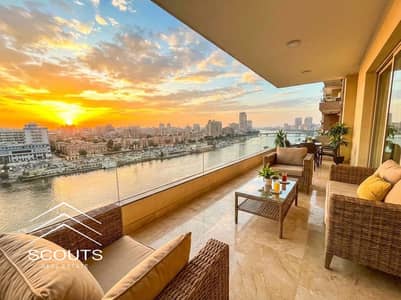 Unit for sale with the highest investment return located on Nile Rêve du Nil in Maadi next to Hilton Fully finished furnished equipped with appliances