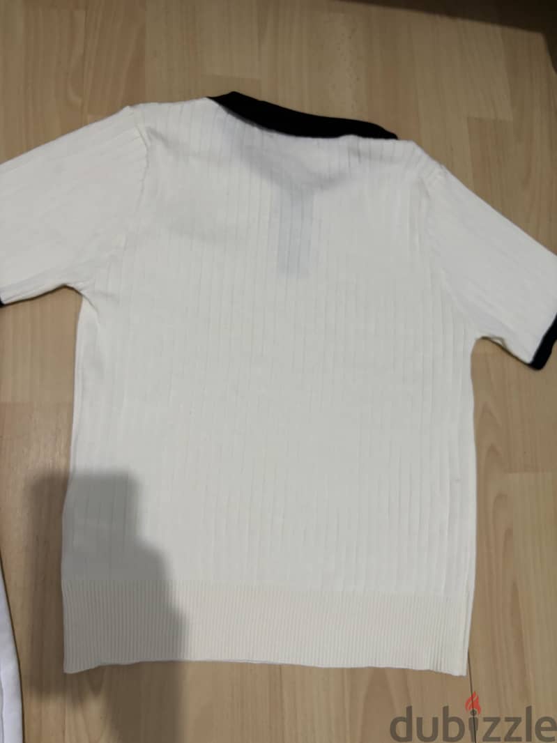 Beige classic polo top 1