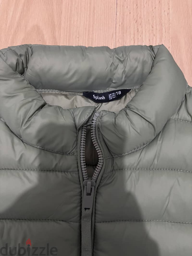 Green cut puffer jacket 1