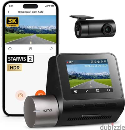 Perfect car security camera. 70mai A510 car dash cam, front and rear
