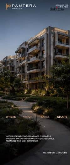 120m apartment, a great deal in the Pantera Compound, 6th of October Gardens, in the golden square opposite the Italian neighborhood, with a down payment of 312 thousand and comfortable installments over 10 years, delivery in 3 years.