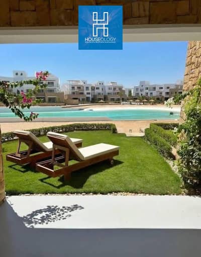 Lagoon View Resale Chalet, fully finished and furnished, ready to move, for sale in Azha Ain Sokhna, at a price lower than the company