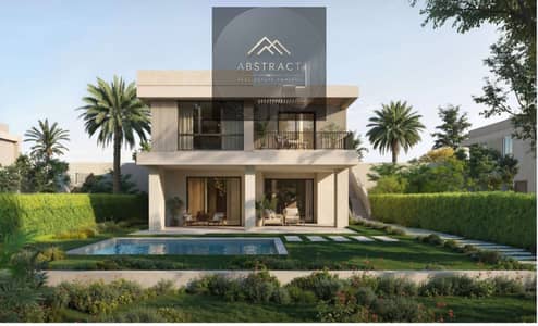 Corner villa fully finished with a landscape view for sale at a special cash discount from Hassan Allam, next to the American University