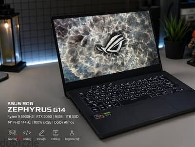 ASUS ROG Zephyrus G14 Ryzen 9 RTX 3060 16GB 500GB SSD