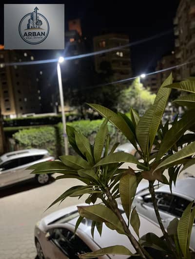 For offices, administrative headquarters, and companies, a 180m apartment on the ground floor with two entrances and a private garden for rent with a kitchen and air conditioning in New Maadi, wireless division, distinctive location, and easy access.