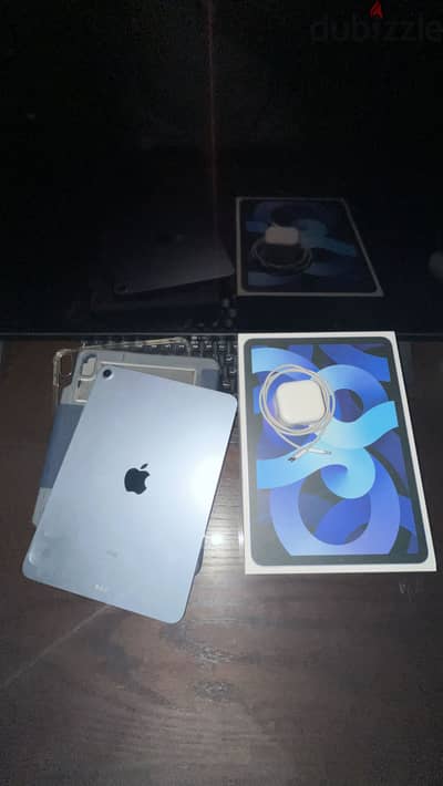 iPad Air 4th Gen – 256GB (Sky Blue) + Box, Charger & 2 Cases