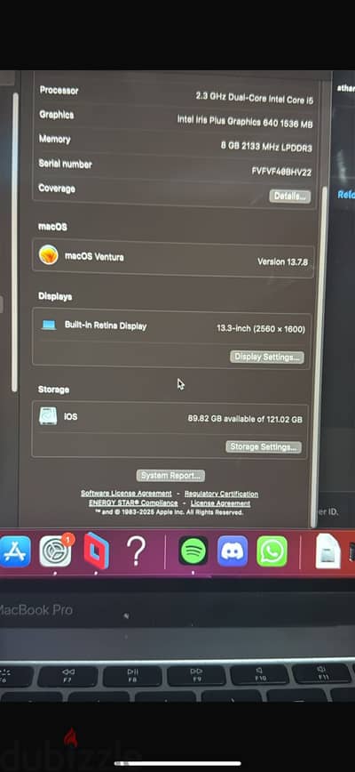 Macbook pro 2017 13 inch وارد الامارات
