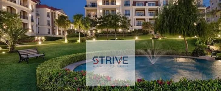 with a 40% Discount for an duplex with garden fully finished prime location on open view in the heart of New Cairo , in compound Regent’s Square