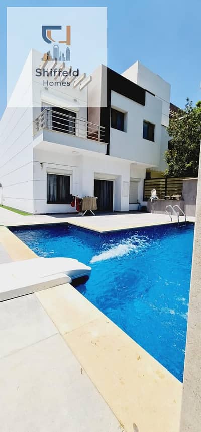Hyde Park New Cairo ,villa ( Town House Corner )  Fully Furnished  luxury with Private Beside Pool Mivida and Auc luxury. for rent very prime location