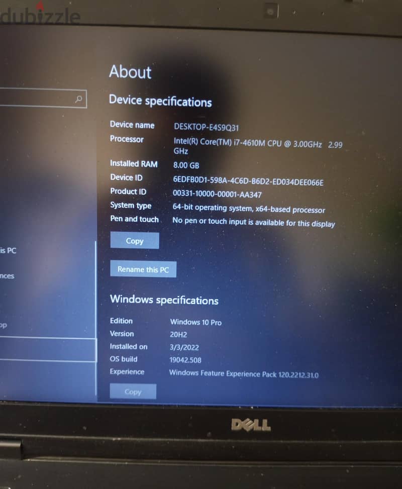 Dell latitude E6540 2