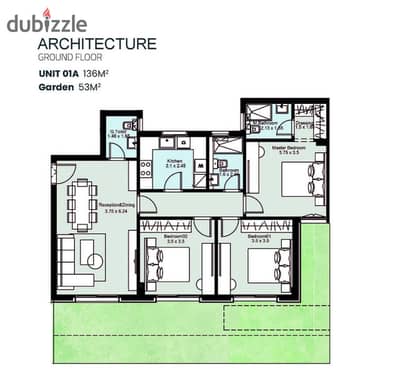 Own a 136 sqm ground-floor apartment + 53 sqm garden in G West, Sheikh Zayed, 3 bedrooms, 10% down payment & 10-year installments.