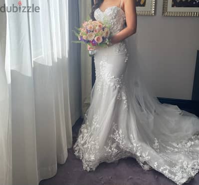 Turkish Designer Wedding Dress – Elegant Mermaid Style Ivory Brand