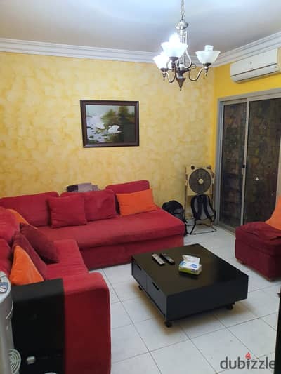 Furnished apartment for rent 119 sqm garden view fifth floor elevator ready for immediate move-in master bedroom next to Avenue Mall in Al Rehab 2