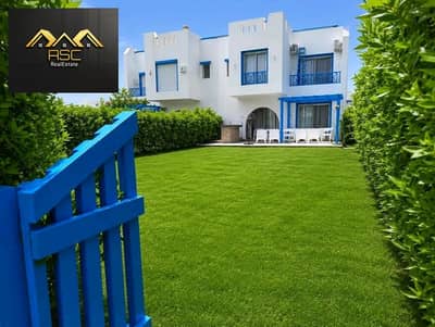 At a Burned Price for a ground floor chalet with a garden 132m in Crete Phase Mountain View Ras El Hekma coast /Ready to move / Lagoon access.  3rooms
