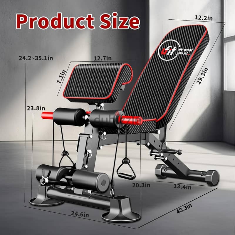 Ufit Multifunctional Adjustable Foldable Weight Sit Up Bench For Home 2