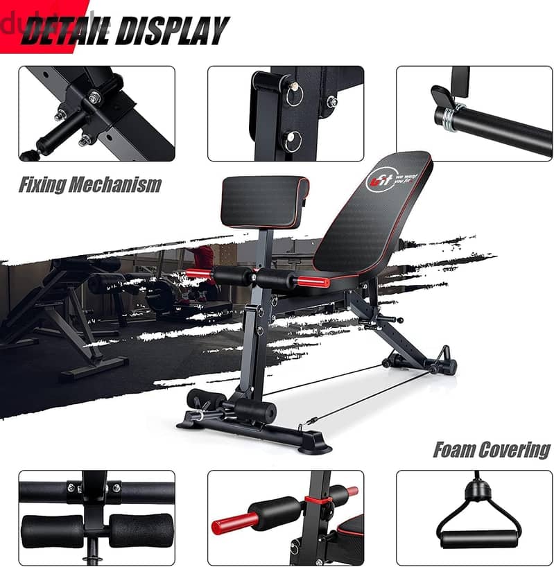 Ufit Multifunctional Adjustable Foldable Weight Sit Up Bench For Home 3