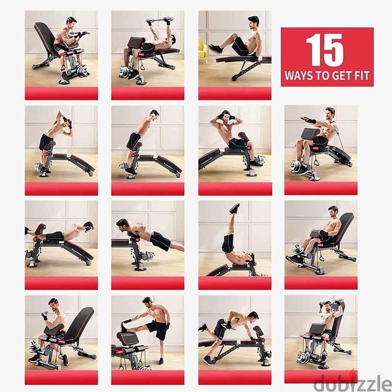 Ufit Multifunctional Adjustable Foldable Weight Sit Up Bench For Home 8