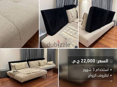 كنبة L مودرن راقية بحالة الزيرو - استخدام 3 شهور فقط