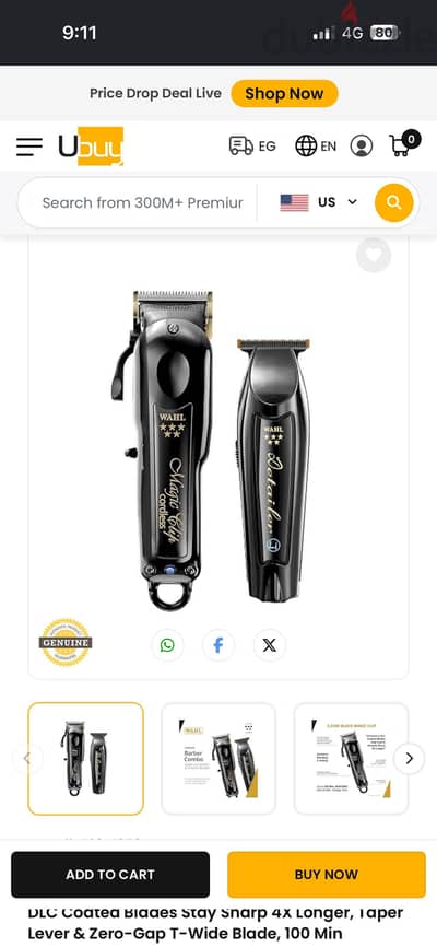 WAHL combo hair clipper and detailer cordless