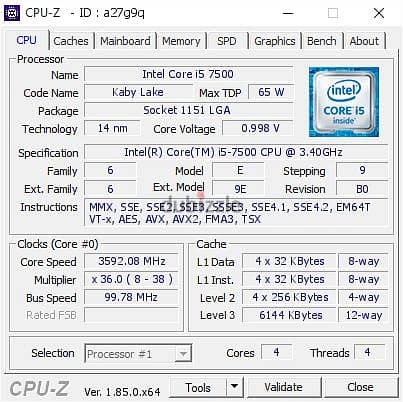 Intel core i5 7500 1