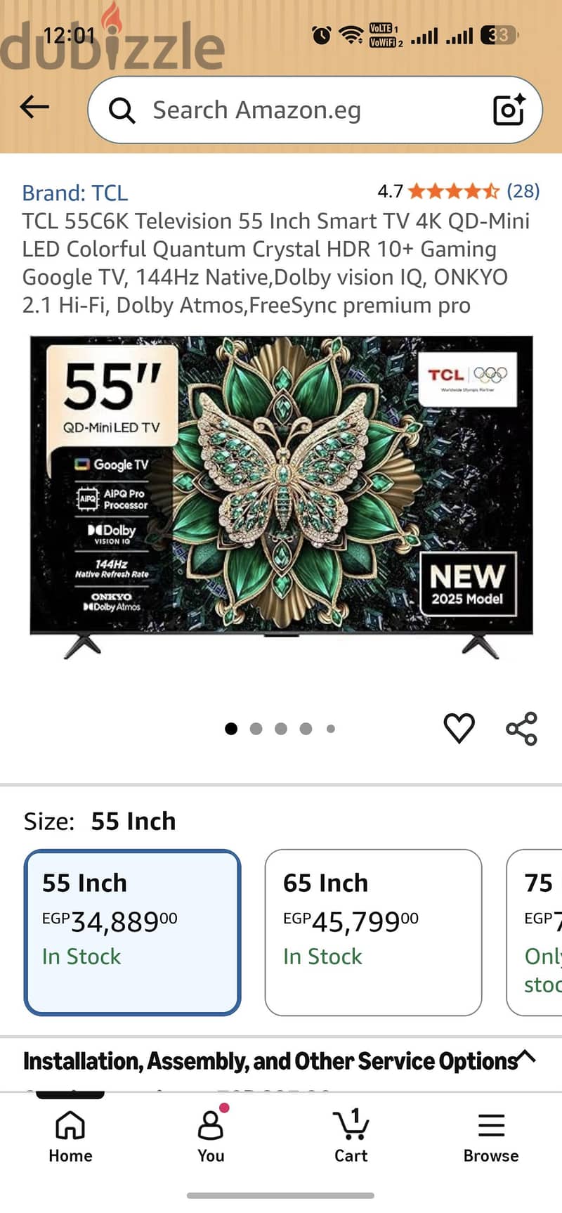 TCL c6k mini led 55 inch 1