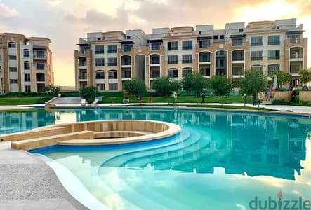 للايجار  اول مره  في كمباوند stone residence البلكون تطل علي البحيره