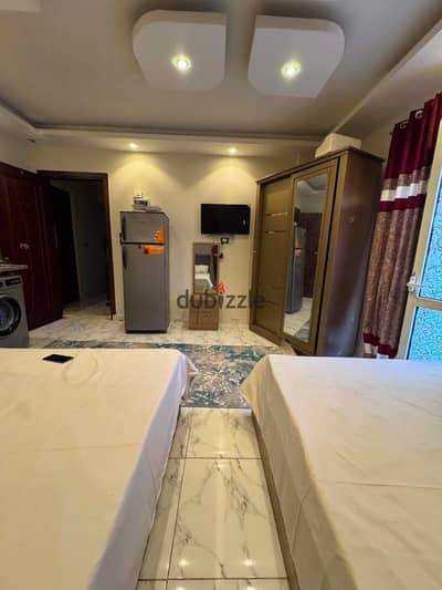 For rent: a double studio with a balcony, bedroom, bathroom, and kitchen on the second floor with an elevator in the first neighborhood, eighth block next to the University of MSI, including electricity and water