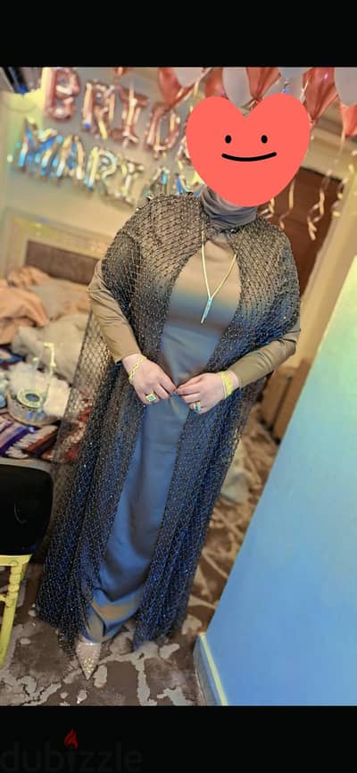 فستان سواريه يجمع بين الرقي والفخامة تطريز يدوي يناسب حتي ١١٥ كيلو