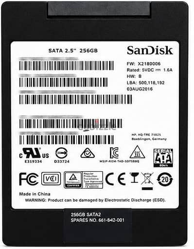  SSD SanDisk 256GB SATA 2.5 بوصة – سرعة وأداء أفضل لجهازك 