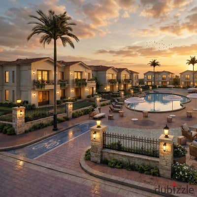 للبيع توين هاوس 250م في كمبوند سكون في زايد  الجديده في الحزام الاخضر بجوار مونتين فيو