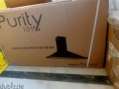 شفاط بوتجاز Purity 90cm لون سيلفر جديد بالكرتونة