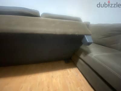 Used Brown Hub Furniture L-Shape Sofa