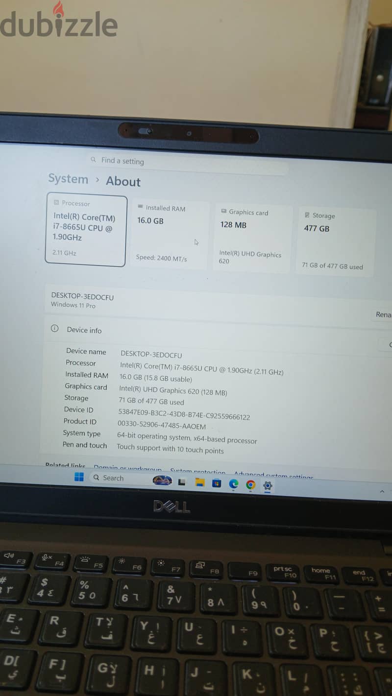 core i7 8th ram 16   NVMe 512 2
