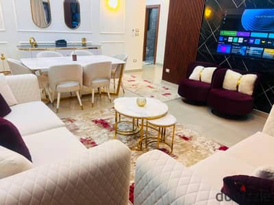 Furnished apartment for rent in Lake View Compound, prime location, modern furnishings, first occupancy