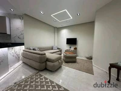 Furnished studio apartment for rent in Al Rehab, prime location near services, high-end finishing