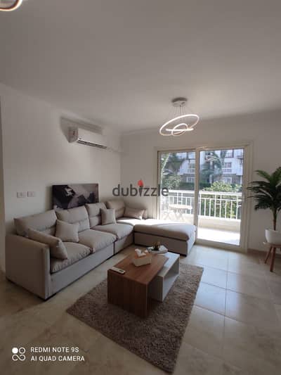 Furnished apartment for rent in Madinaty B12, garden view, super lux finishing, prime location