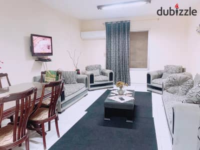 Furnished apartment for rent in Al Rehab, near the central area and the club, 90 square meters, fully air-conditioned
