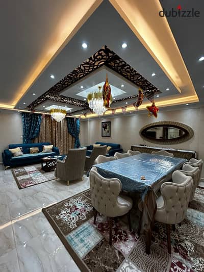 Furnished apartment for rent in Al Rehab, in one of the most beautiful areas of Al Rehab, Phase 5, 250 meters