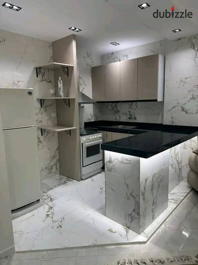 Furnished studio apartment for rent in Al Rehab, prime location near services, high-end finishing