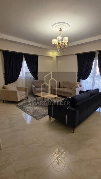 Apartment for sale in Al-Banafsaj, Villas, First Settlement, garden view, ultra-super-luxe finishing, share in the land, elevator, repeated floor, very distinguished location, fully equipped with facilities and services