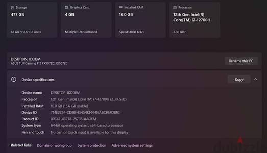 Asus TUF Gaming F15 | i7 12th