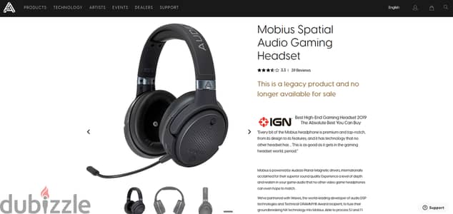 Audeze Mobius 3D Gaming Headset w/ Cooling Pads - Like New