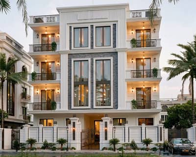 Apartment in North Al-Rehab, clear sea view, 154 meters with a garden of 116 meters