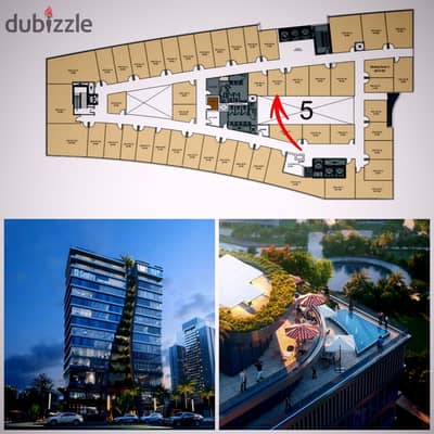 مكتب اداري للبيع 23م في العاصمة الادارية في السنترو مول El Centro Business Park بقسط شهري 11 الف فقط