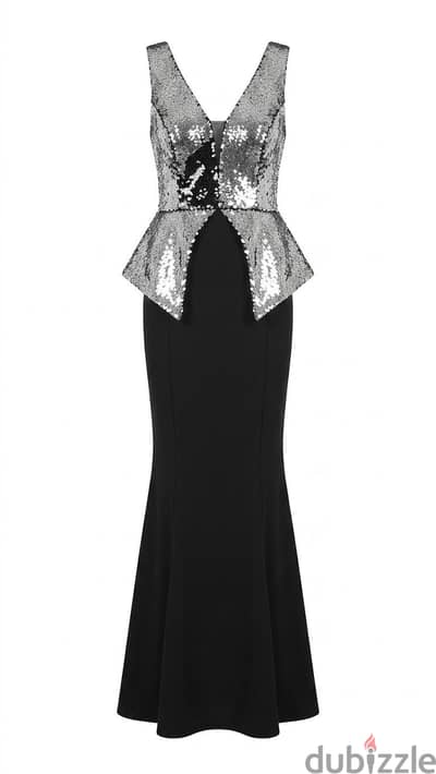 فستان سواريه ميرميد اسود ترتر قلاب - Black Mermaid Dress
