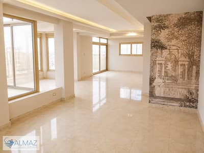 Unfurnished 400 sq m rooftop apartment for rent in Al Narges 3 Villas, Fifth Settlement, near South 90th Street.