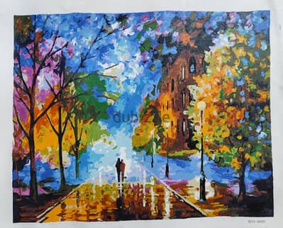 لوحة فنية مميزة مرسومة يدوياً مقاس 40×50 سم (برودة الانتعاش)
