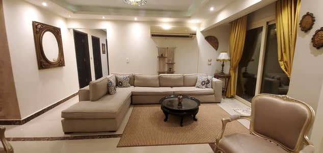 Fully furnished apartment for rent in the 8th District of Sheikh Zayed, featuring high-end, modern furniture, a prime location, and a wonderful view.